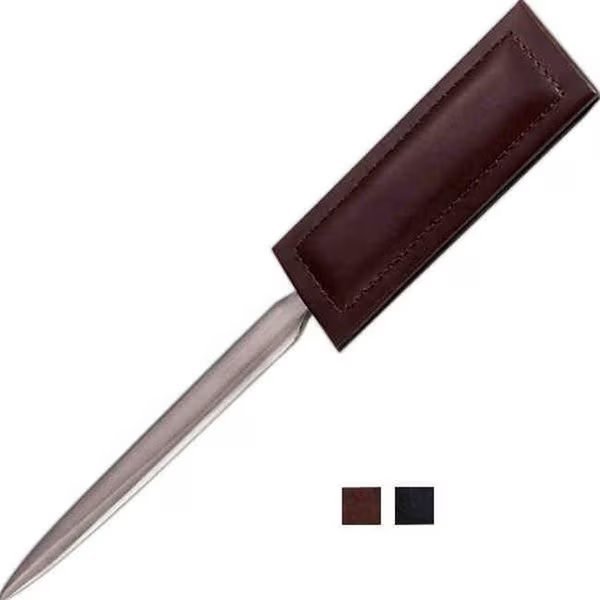 Dacasso A3627 Dark Brown Bonded Leather Letter Opener, Dacasso, Mfr#: A3627